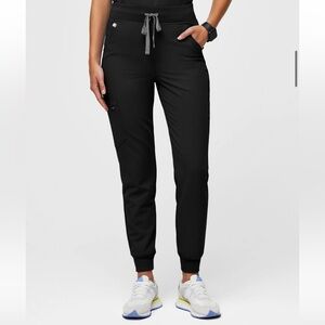 Black Zamora High Waisted Jogger Scrub Pants